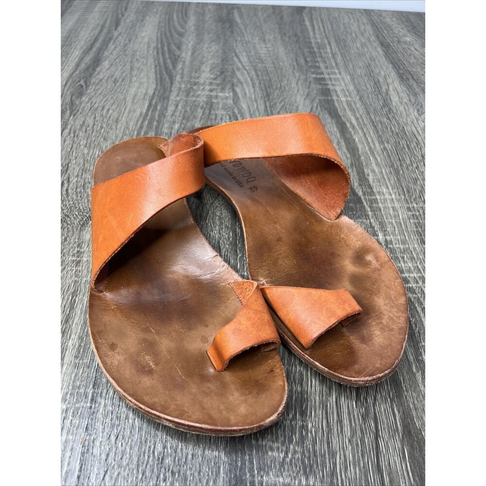 Cydwoq Hillary Toe-Ring Burnt Orange Leather Handmade USA Sandals EU 39 / US 8 - Picture 2 of 10